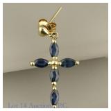 14K Y Gold and Sapphire Or Topaz Earring