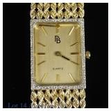 14K Y Gold Quartz Watch 14K Y Gold Bracelet (~39g)