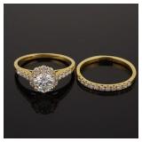 14k Y Gold Diamond Ring Set w/ ID