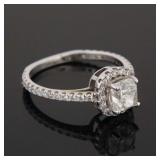 14k White Gold Diamond Engagement Ring w/ ID