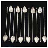 Sterling Silver Long Heart Shaped Spoons (11)
