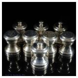 Sterling Silver Salt Shakers & Pepper Grinders (8)