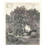 Antique Etching Signed Chauvel