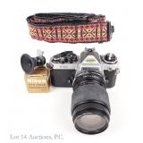 Nikon FE2 SLR Film Camera With Tamron Lens