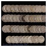 US 90%-Silver Mercury Dimes (50)