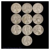 US 90%-Silver Washington 25c (ASW 1.8 Oz), 10