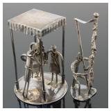 Sterling Silver Wedding Scene & Harpist, Judaica