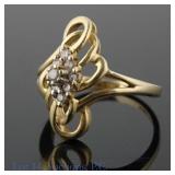 14k Y. Gold and Diamond Ring