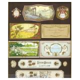 Framed Collection of Vintage French Soap Labels