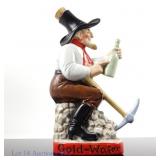 Gold-Water Miner Porcelain Liquor Flask / Bottle
