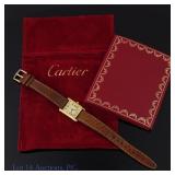 Cartier Gold Plated Tank Watch Champagne Dial