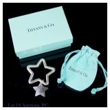 Tiffany & Co. Double Star Sterling Silver Keyring