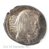 (89 BCE) Roman King Tatius Silver Denarius (*VF)
