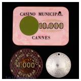 Silver & Plastic Casino Gaming Tokens, 3