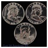 1961-1963 US Silver Proof Franklin 50c (3)