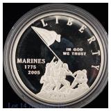 2005-P US Silver Proof Marine Corps 230th Anniv $1
