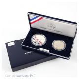 1994 US Silver Pr World Cup Soccer 2-Coin Set OGP