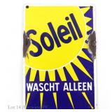 Antique Belgian Soleil Soap Powder Enamel Sign