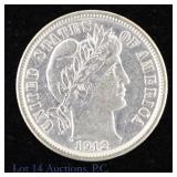 1912 (P) US Silver Barber Dime (*AU)