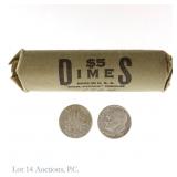 1964 US 90%-Silver Roos. 10c (ASW 3.6 Ozt), 50