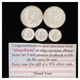 1964 US 90% Silv 50c & 10c Coins (ASW 0.9 Ozt), 5