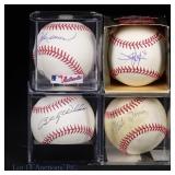 4 Baseballs Signed By HOF Members