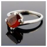 14k White Gold Ring w/ Citrine Size 5.25