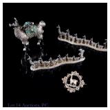 Peruvian Sterling Silver Llama Figurines, Brooch