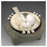 Emilia Castillo Strlg Silver Bowl, Spoon Molcajete