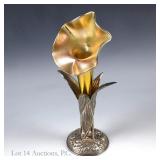 Rogers Smith & Co Glass & Silver Plated Vase