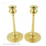 Robert Jarvie Style Brass Candlesticks