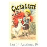 1900s French Cacao Lacte Advertisement Lithograph