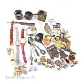 Grandparents Drawer, Pins, Watches, Spoons, More