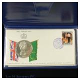1977 Cook Islands Silver Proof $25 & FDOI Cover