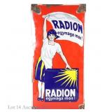 1937 Hungarian Radion Soap Enamel Convex Sign, SSP