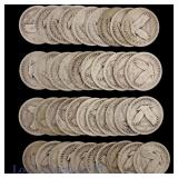 1925 - 1930 US 90%-Silver S/L Quarters (40)