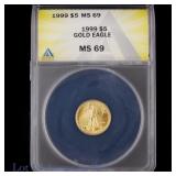 1999 (P) US $5 Gold Eagle Bullion (ANACS MS69)