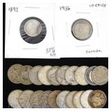 Various Canada & Hong Kong Silver Dimes (22)