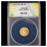 2012 (P) US $5 Gold Eagle Bullion (ANACS MS 69)