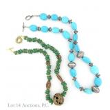 Jade / Jadeite & Gold Necklace, Turquoise Necklace