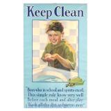 1928 Palmolive Soap "Keep Clean" Lithograph Ad