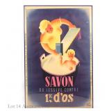 Large 1940s French Rene Ravo Soap Savon Advert