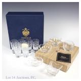 Faberge Crystal Vodka Set (6) & Hoya Crystal Bowls