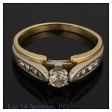 14K Yellow And White Gold Ring With Diamonds