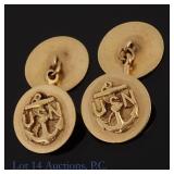 WWII 10K Yellow Gold US Navy Officer Cuff Links