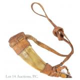Leather And Horn Gunpowder Flask