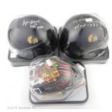 Chicago Blackhawks Signed Mini Helmets (3)