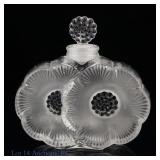 Lalique Crystal Two Fleurs Perfume Bottle, Stopper