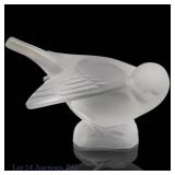 Lalique Crystal 'Head Tucked' Sparrow Figurine