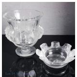 Lalique Dampierre Vase & Saint Nicolas Ashtray